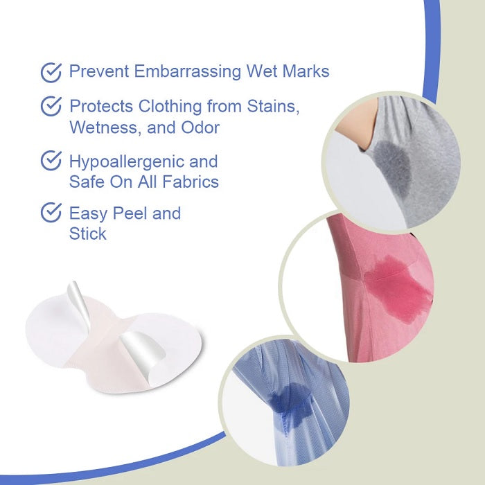 Conava Clear Breathable and Deodorizing Underarm Sweat Pads (Pack of 20)