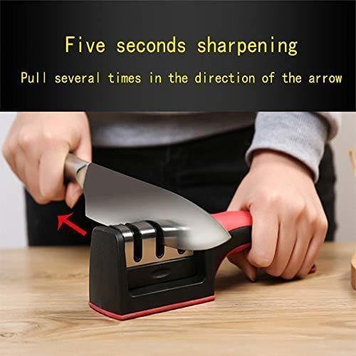 Anva 3 Slot Knife Sharpener Professional Kitchen Chef Knife Sharpener with 3 Stage Design - Stainless Steel & Tungsten Steel