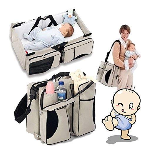 Conava Stylish Diaper Bag for Mothers Water Proof, With Foldable Bed, Heat Preserve Pockets - Baby Bag