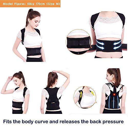 Conava Unisex Premium Posture Corrector for Lower & Upper Back Pain | Adjustable magnetic Posture correction belt