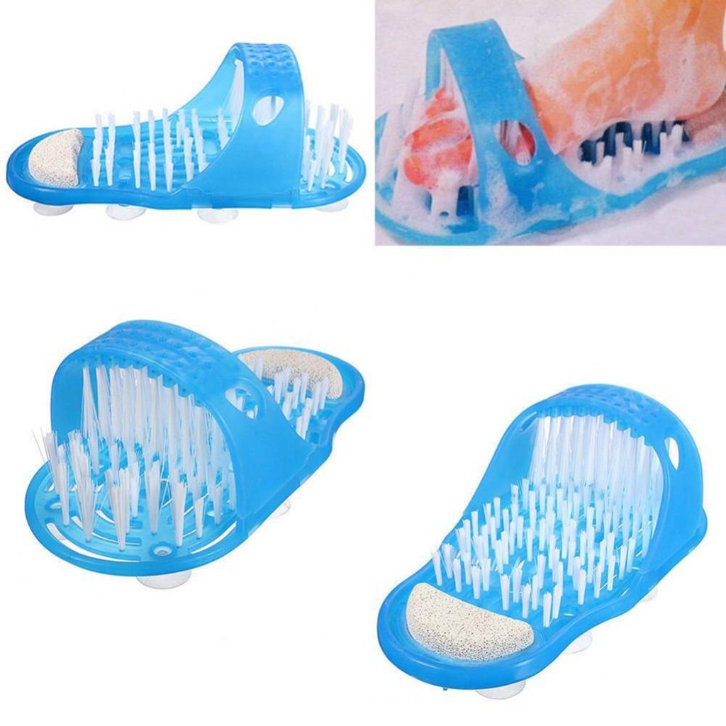 Conava Bathroom Foot Care Tool Feet Massager Clean Slipper with Scrubber Brush