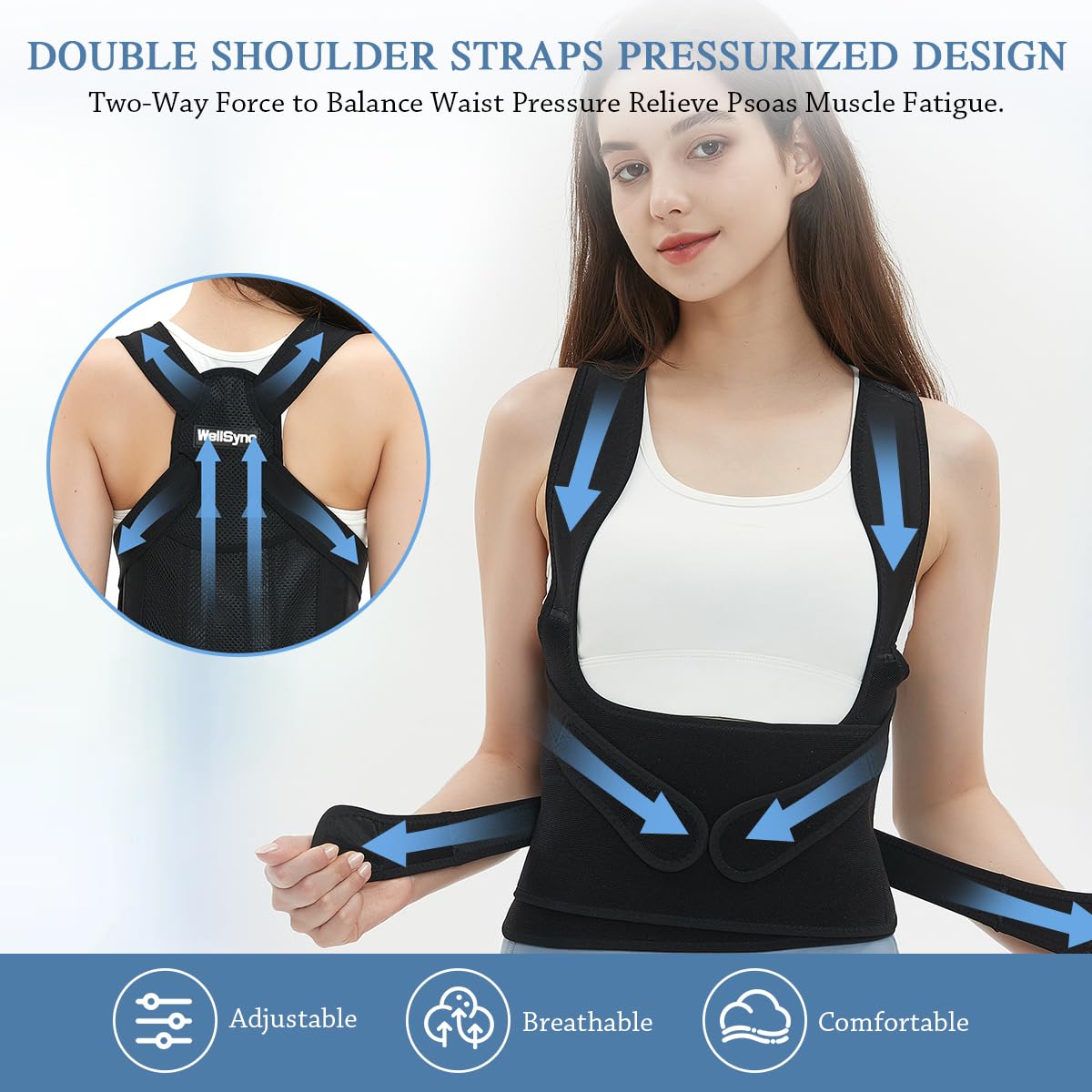 Adjustable Posture Corrector Back Support Children Shoulder Belt