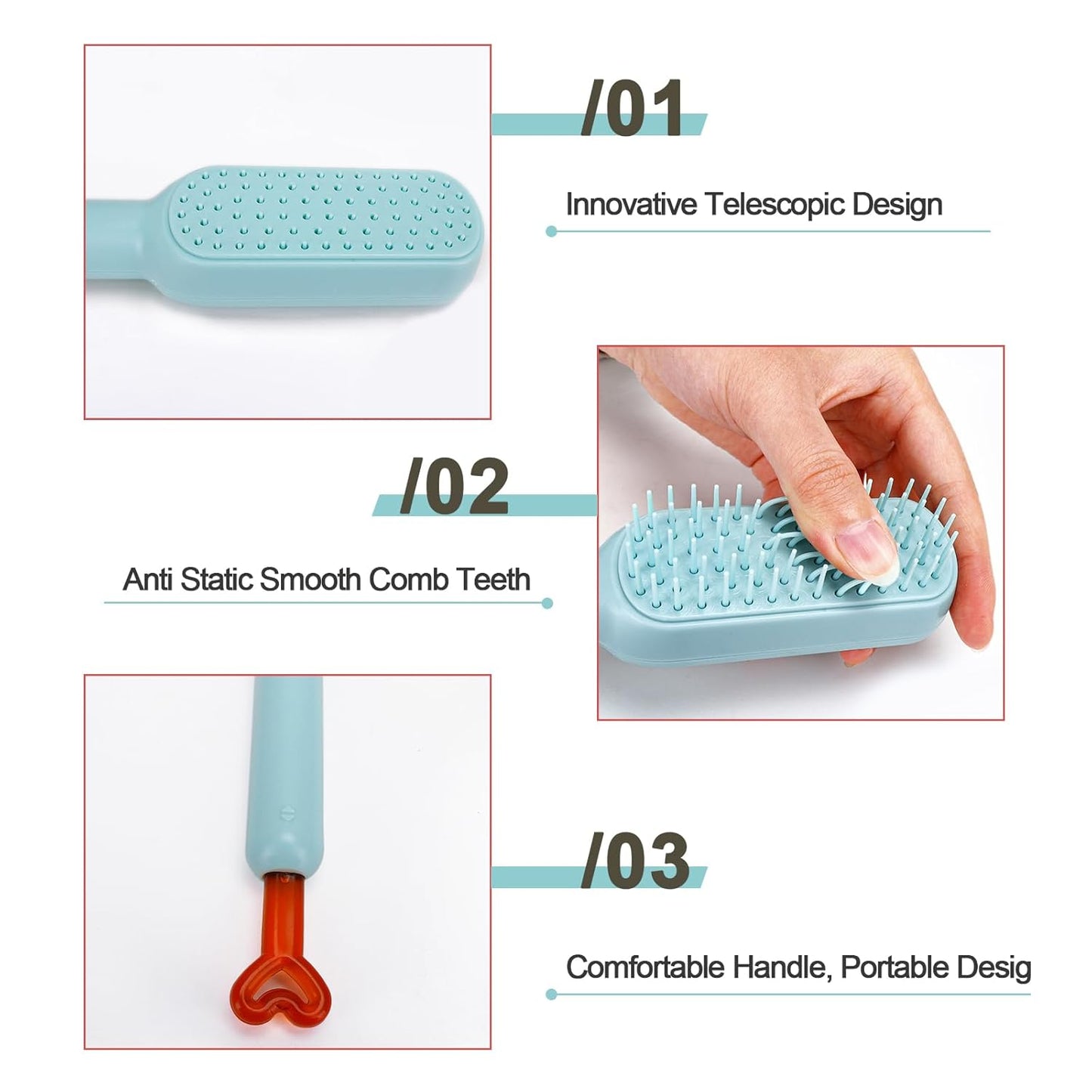 Conava Self-cleaning Massage Comb - Pack of 1