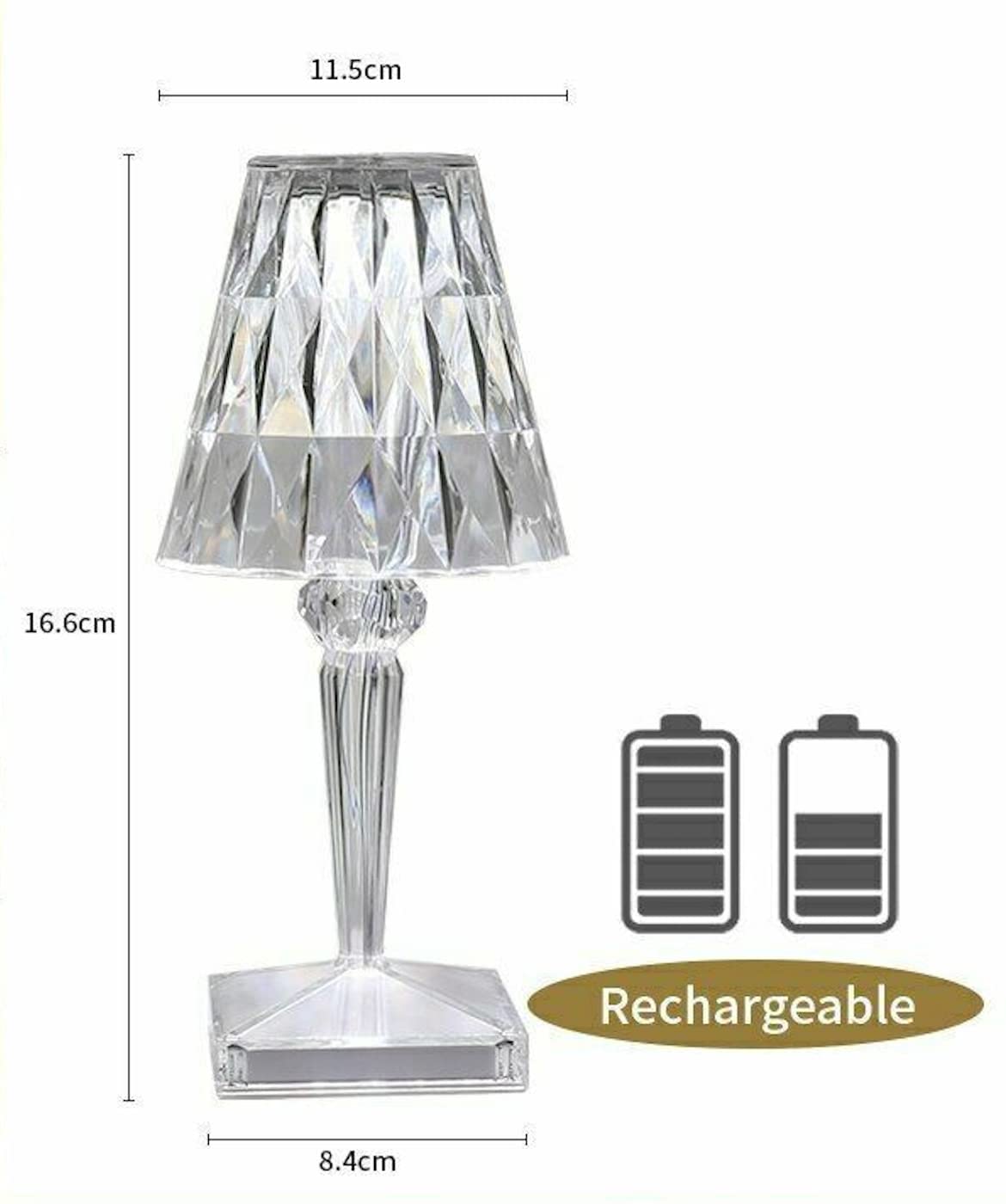 Rechargeable Crystal Diamond Touch 16 Colour Changing Lamp