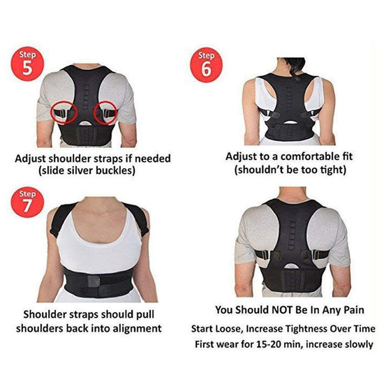 Conava Unisex Premium Posture Corrector for Lower & Upper Back Pain | Adjustable magnetic Posture correction belt