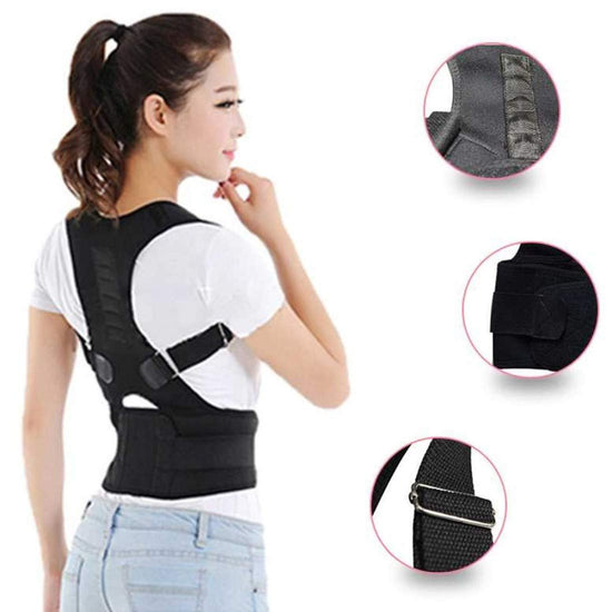 Conava Unisex Premium Posture Corrector for Lower & Upper Back Pain | Adjustable magnetic Posture correction belt
