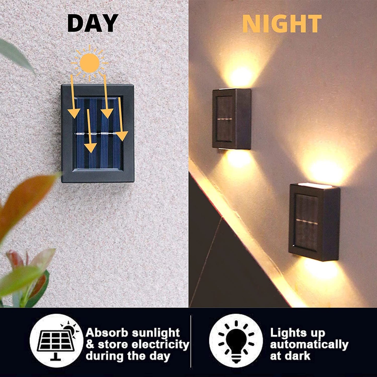 Solar Light Outdoor Wall Light (Pack of 2)