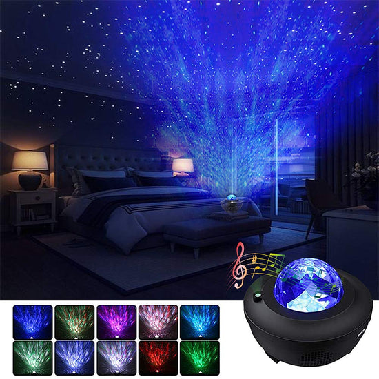 Galaxy Projector Light Ocean Wave Projector w/LED Nebula Cloud and Bluetooth Music Speaker