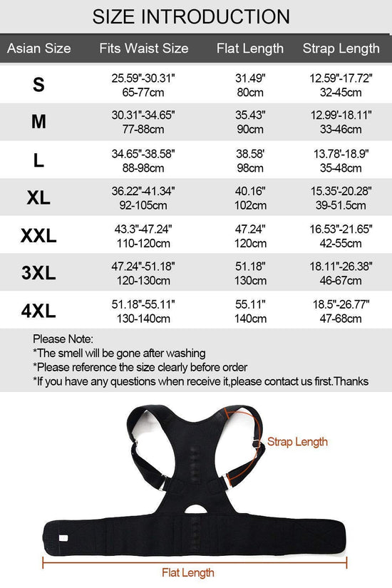 Conava Unisex Premium Posture Corrector for Lower & Upper Back Pain | Adjustable magnetic Posture correction belt