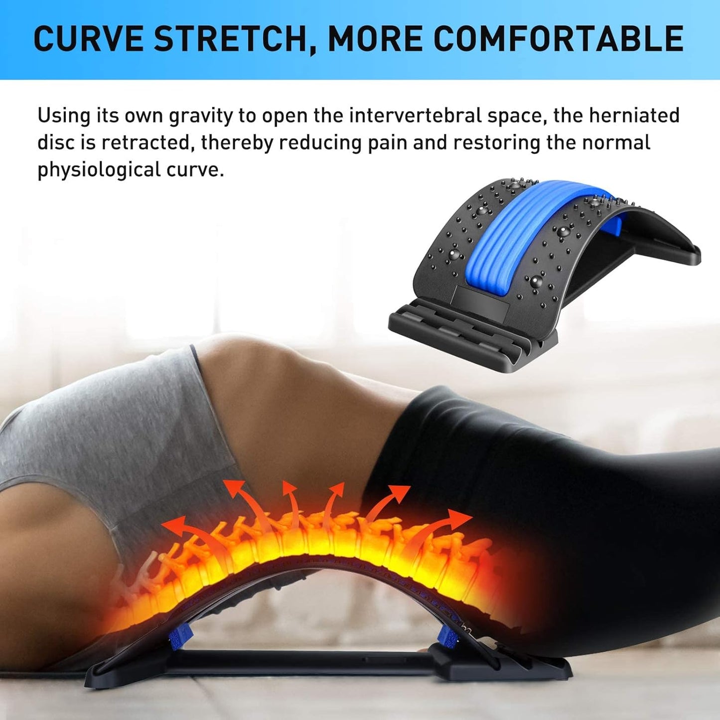 Conava Magnetic Back Stretcher Device for Back Pain Relief & Posture Corrector