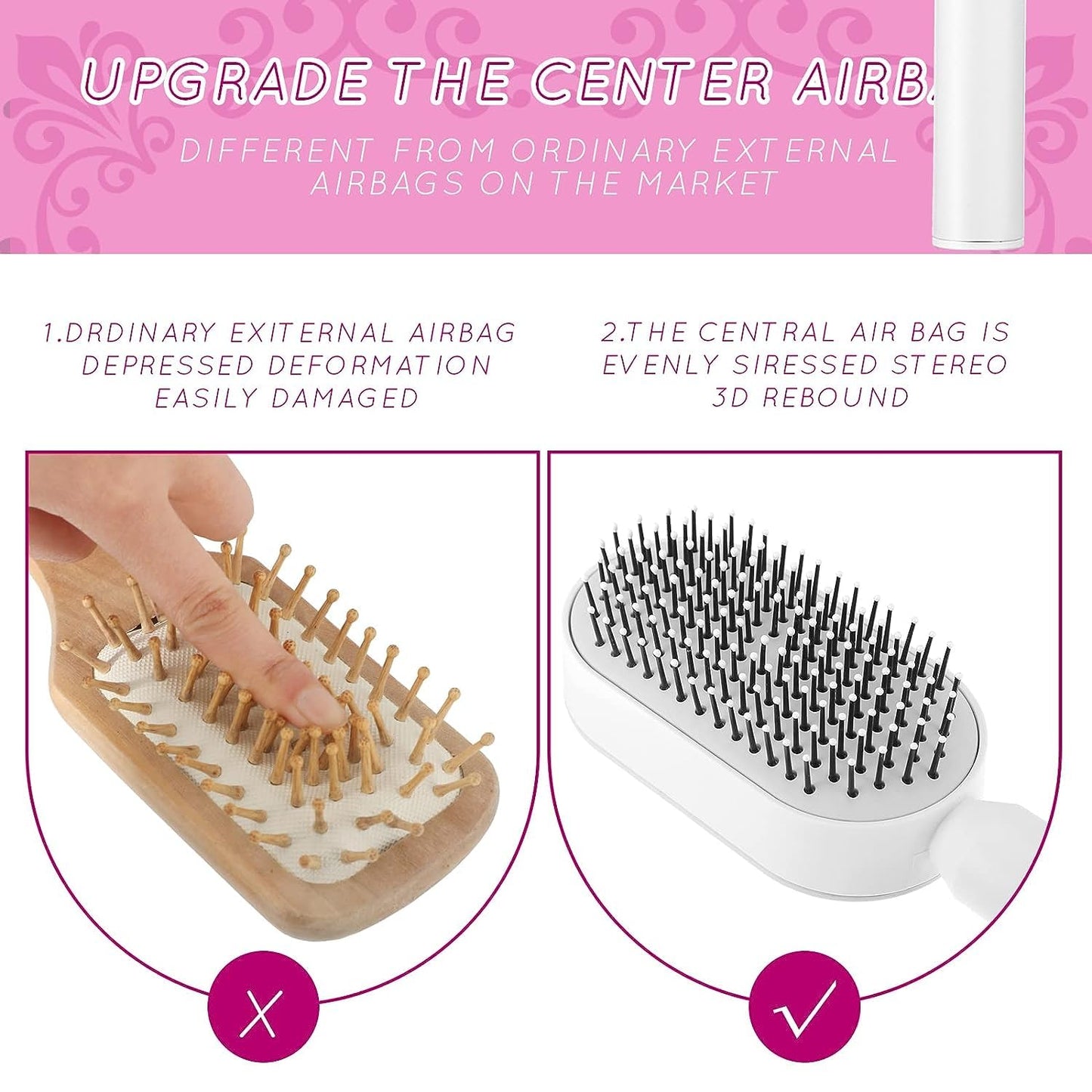 Conava Anti Static 3D Hair Cleaning Hair Brush