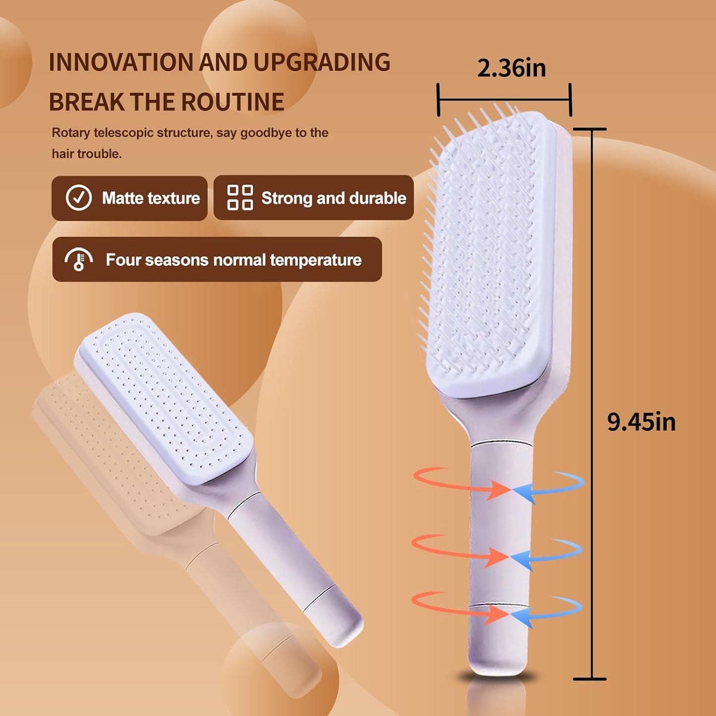 Conava Grooming Hair Brush with cleaning hair Removal, Pack of 1