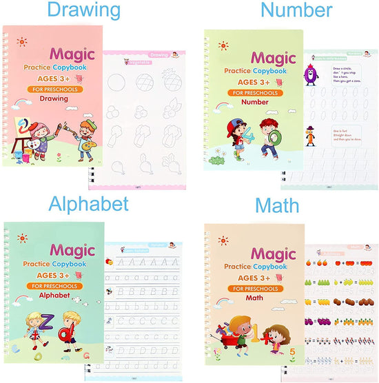 Magic Ink Book Calligraphy Copybook Set of 4