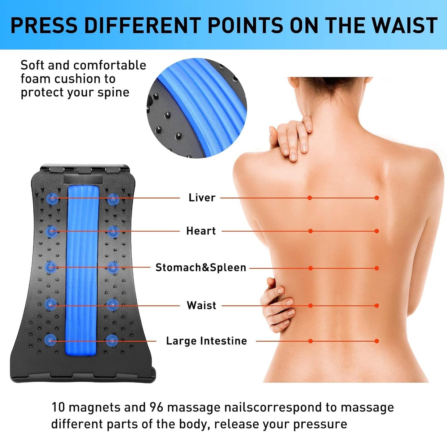 Conava Magnetic Back Stretcher Device for Back Pain Relief & Posture Corrector