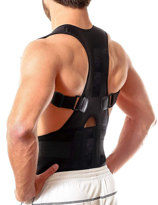 Conava Unisex Premium Posture Corrector for Lower & Upper Back Pain | Adjustable magnetic Posture correction belt