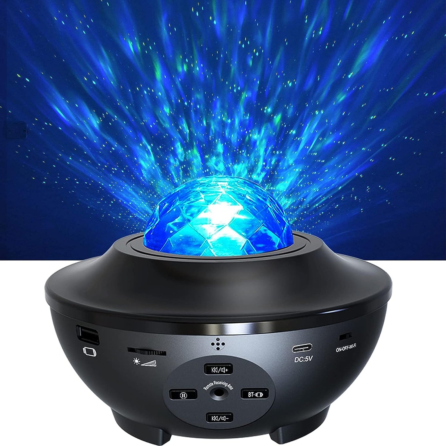 Galaxy Projector Light Ocean Wave Projector w/LED Nebula Cloud and Bluetooth Music Speaker