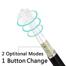 Conava Electric Toothbrush with 2 Brush Head Waterproof Sonic Toothbrush by Battery Powered Portable Design for Daily Oral Care Travelling (White)