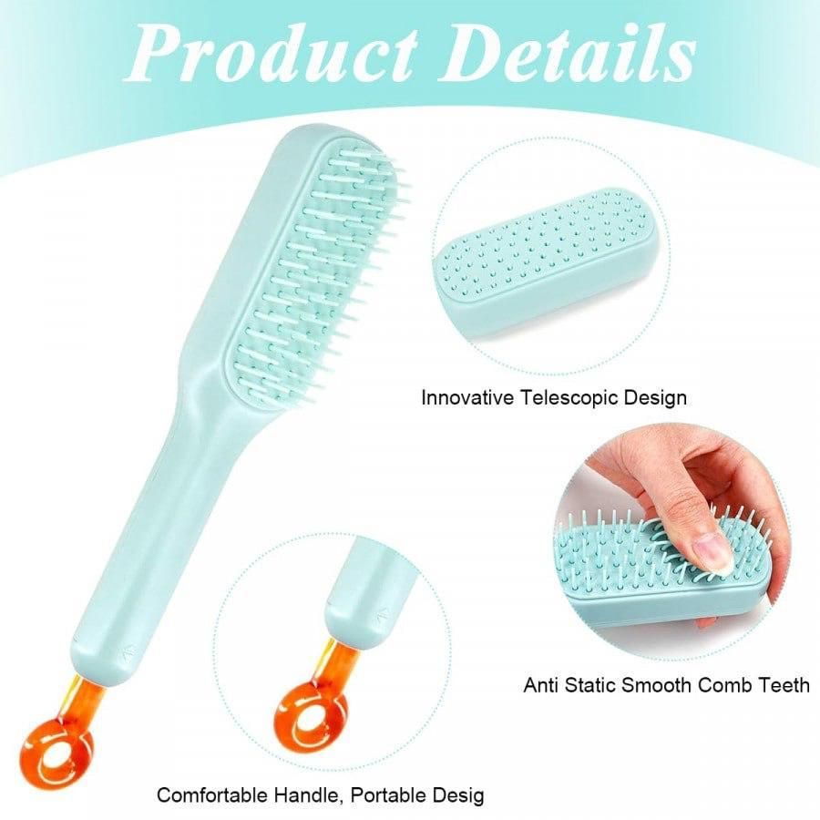 Conava Self-cleaning Massage Comb - Pack of 1