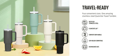 Anva Tumbler with handle and straw travel mug vacuum insulated car cup 1.2 ltr