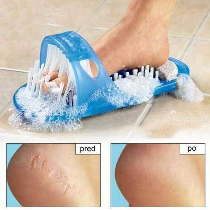 Conava Bathroom Foot Care Tool Feet Massager Clean Slipper with Scrubber Brush