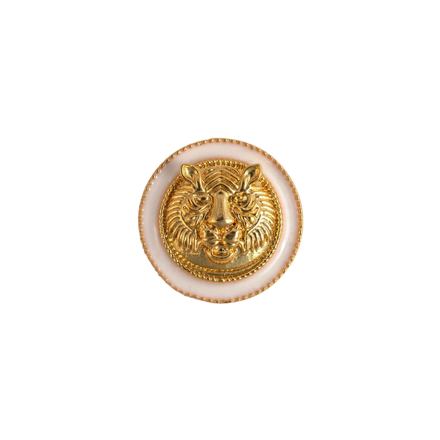 Handicraft White Bengali Tiger Enamel Button