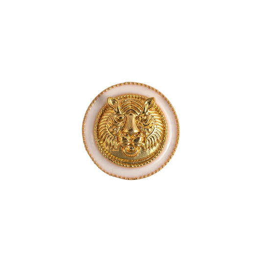 Handicraft White Bengali Tiger Enamel Button