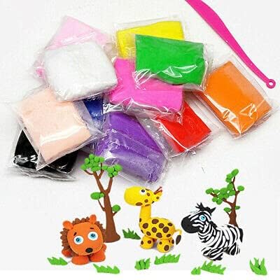 Kidobeez Toxic Free DIY Educational Air Modelling Clay  (12 different Colors with tools)