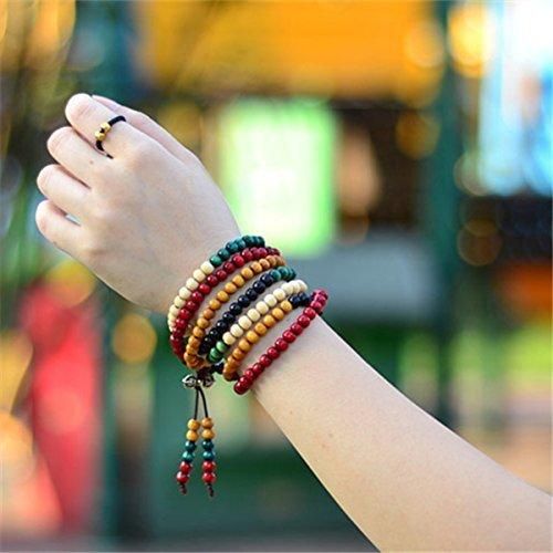 Multi-colored Beaded Stretch Bracelets Set