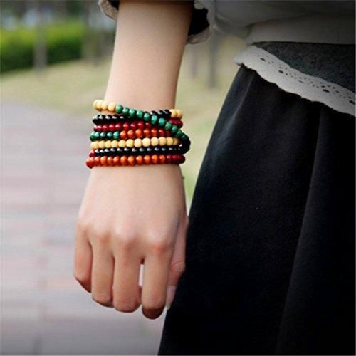 Multi-colored Beaded Stretch Bracelets Set