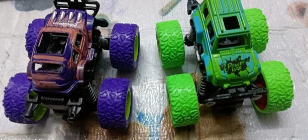 360 Degree Mini Monster Trucks Friction Powered Cars for Kids (Pack Of 2)